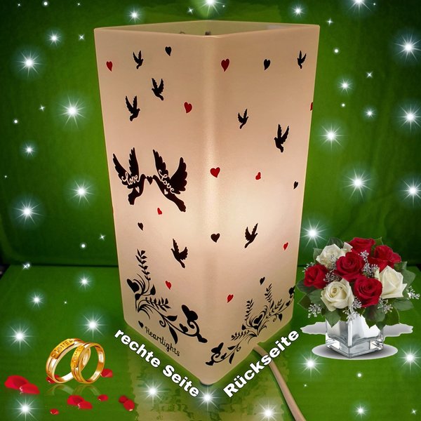 Tischlampe Hochzeit, Valentinstag, Silberhochzeit, Goldene Hochzeit, personalisiert Lampe Standlampe