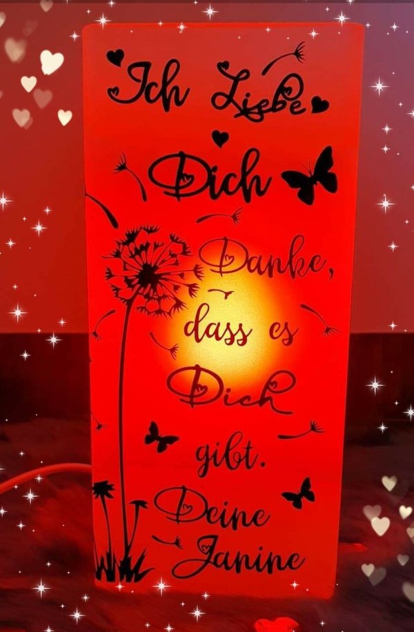 Tischlampe Liebe Valentinstag Geschenk personalisiert Jahrestag Hochzeitstag Grönö LED