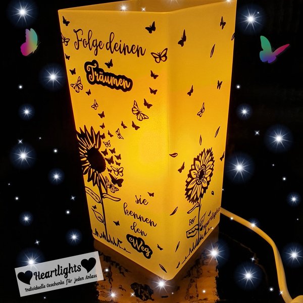 Tischlampe Sonnenblume Grönö weiß LED Enkelkinder Freunde Geburtstag Muttertag Vatertag